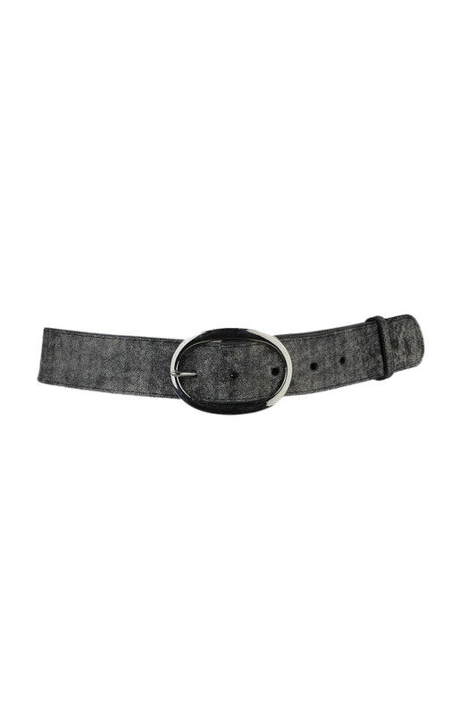 Jace Leather Belt Washed Black