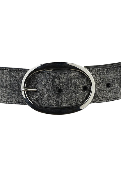 Jace Leather Belt Washed Black