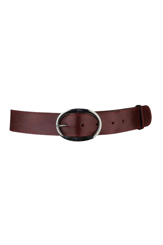 Jace Leather Belt Burgundy