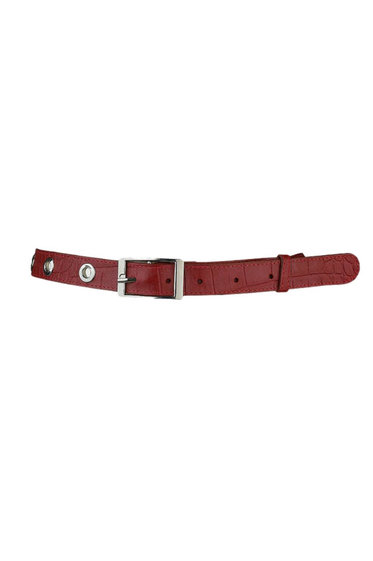 Eliza Leather Belt Red Croc