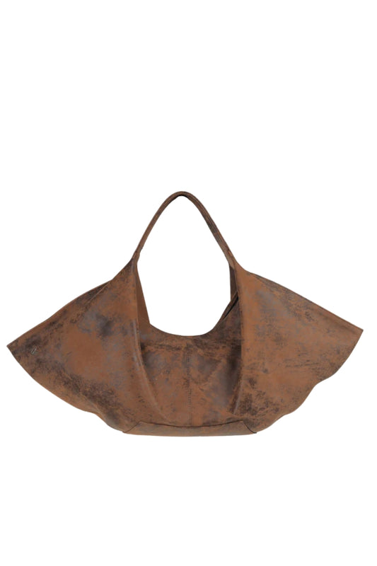Ophelia Oversized Leather Bag Washed Brown
