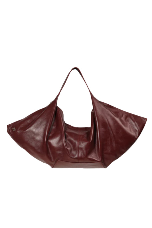 Ophelia Oversized Leather Bag Burgundy
