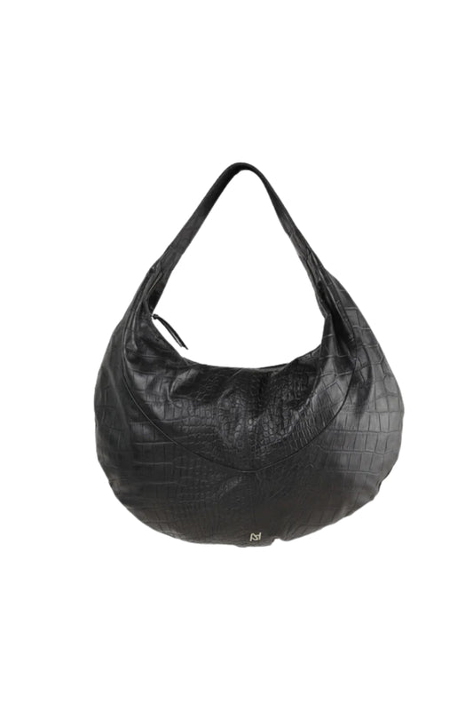 Evan Leather Bag Black Croc