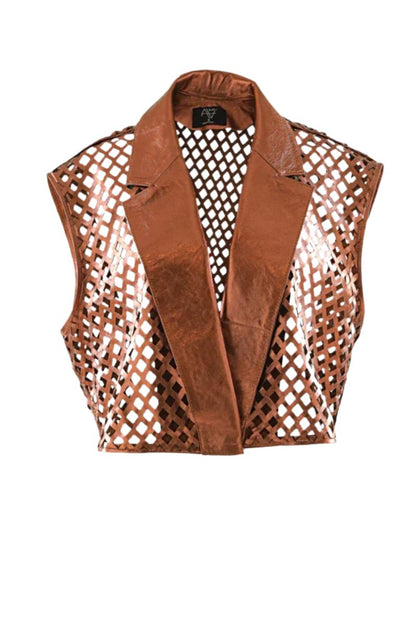Kayden Leather Vest Burnt Copper