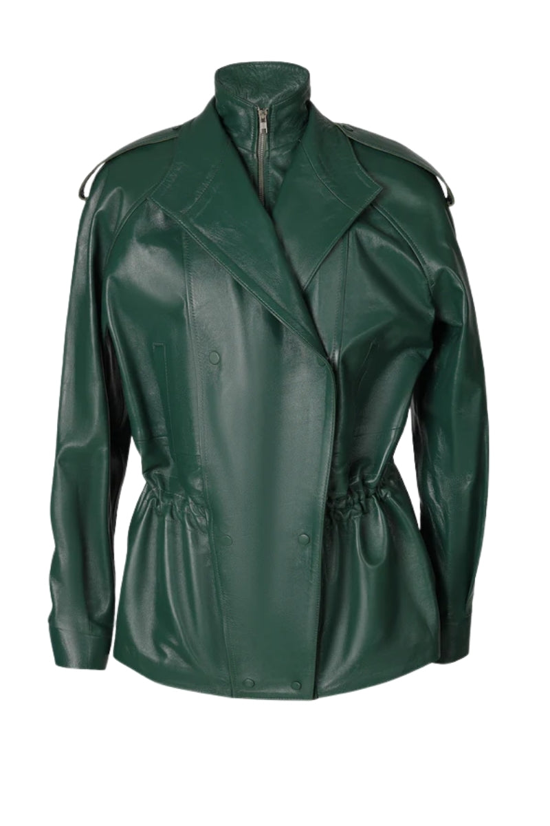 Gavin Leather Jacket Olive