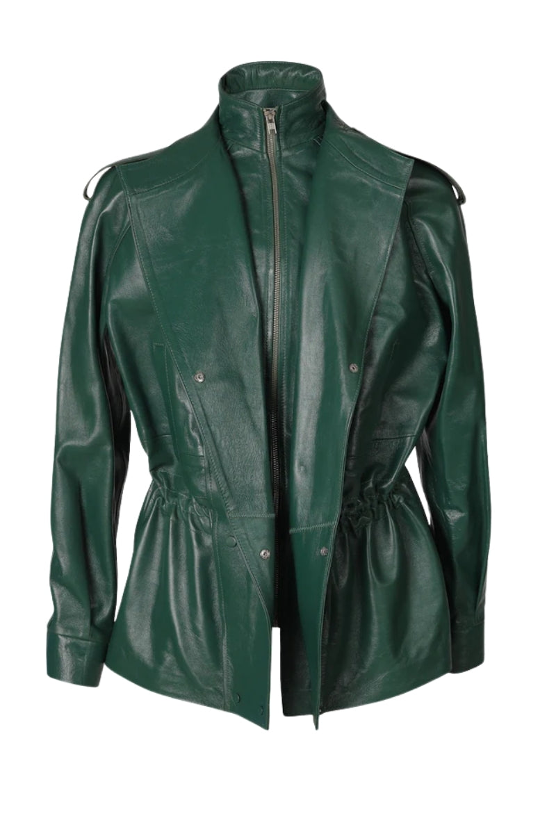 Gavin Leather Jacket Olive