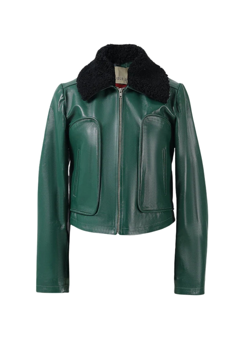 Emery Leather Jacket Olive