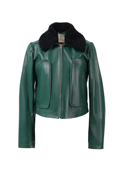 Emery Leather Jacket Olive