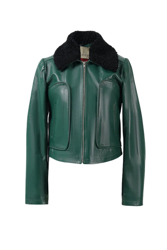 Emery Leather Jacket Olive