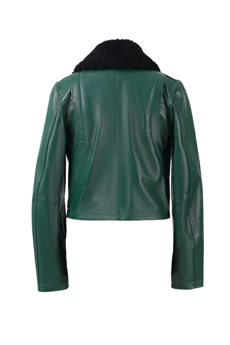 Emery Leather Jacket Olive