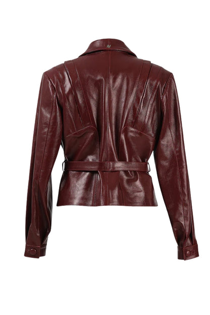Damian Leather Jacket Burgundy