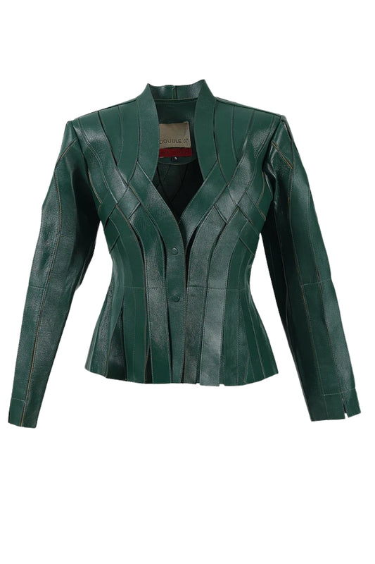 Brianna Leather Jacket Olive