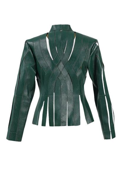 Brianna Leather Jacket Olive