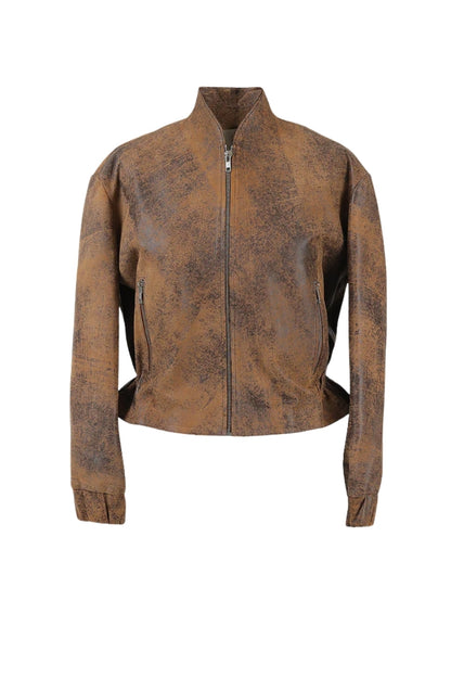 Bennett Leather Jacket Washed Brown