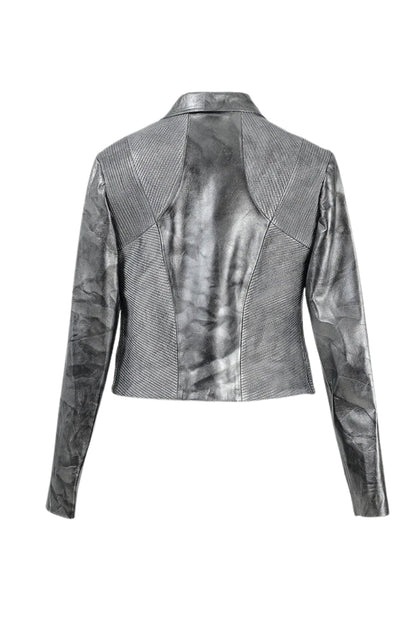 Ausborn II Leather Jacket Washed Silver