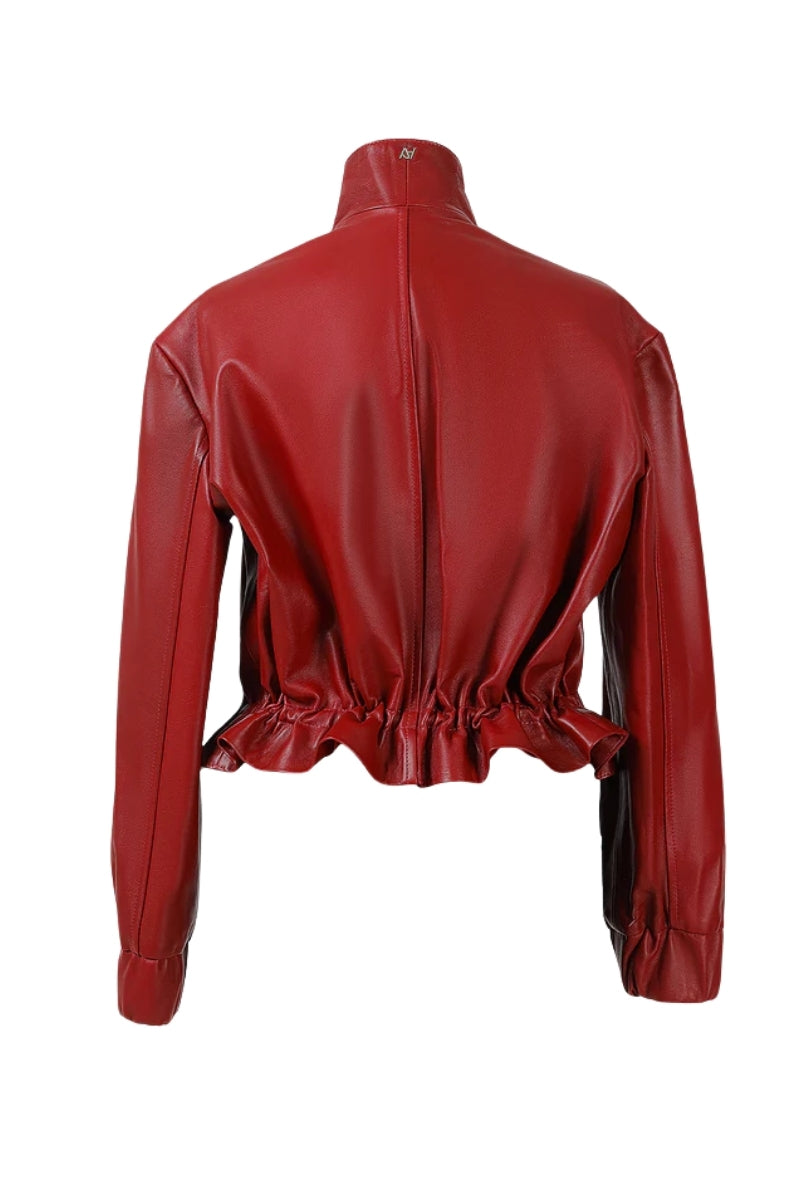 Bennett Leather Jacket Red
