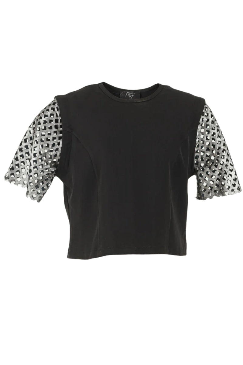 Mia Top Black x Washed Silver