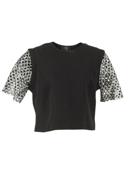 Mia Top Black x Washed Silver