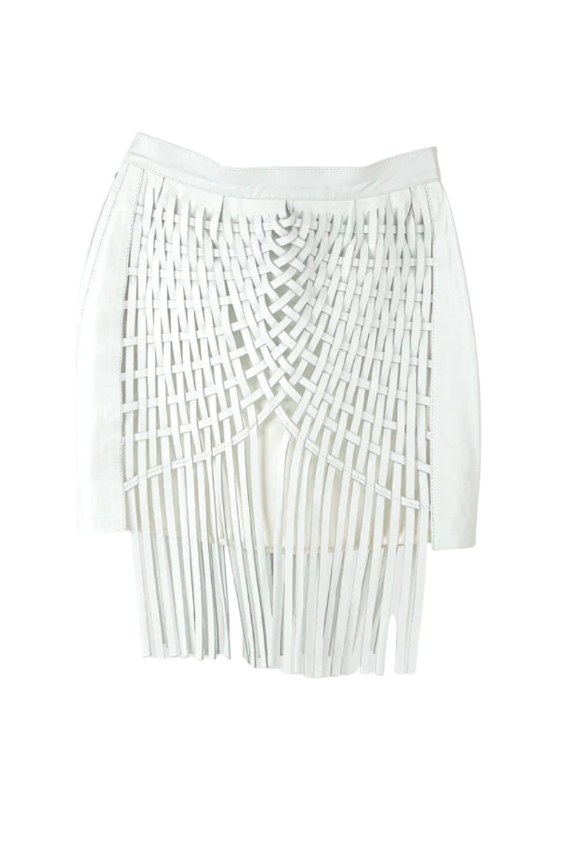 Attalea Leather Skirt White