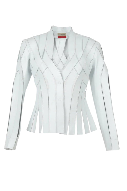 Brianna Leather Jacket White