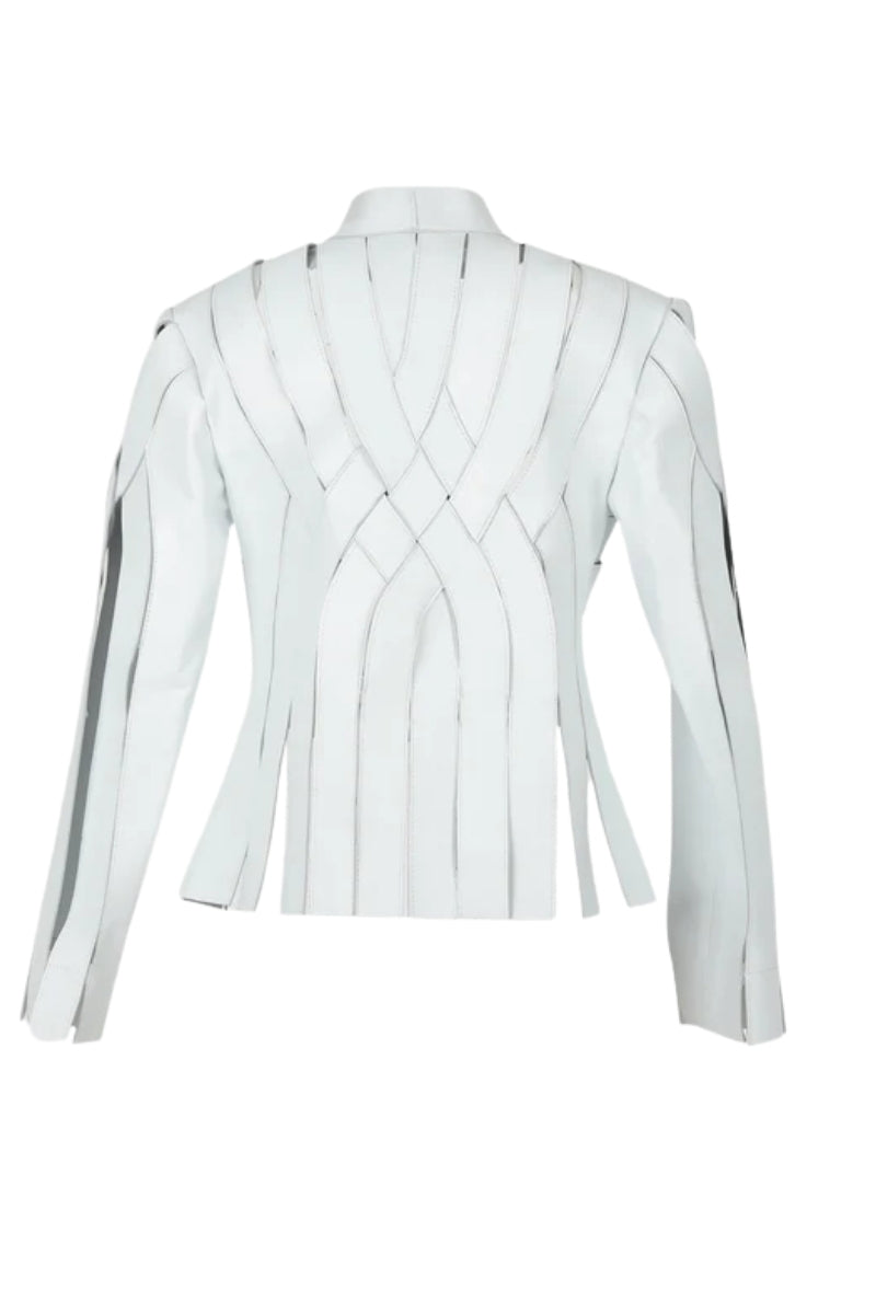 Brianna Leather Jacket White