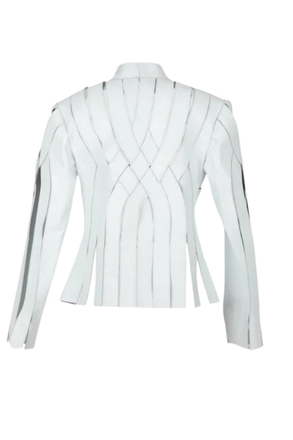 Brianna Leather Jacket White