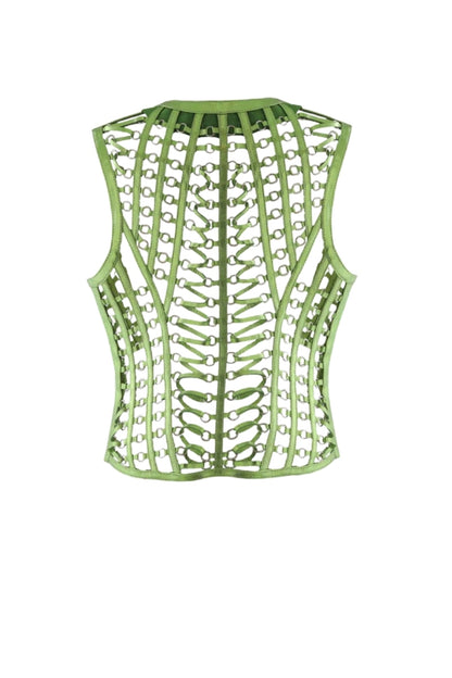 Phoneix Leather vest Electric Green
