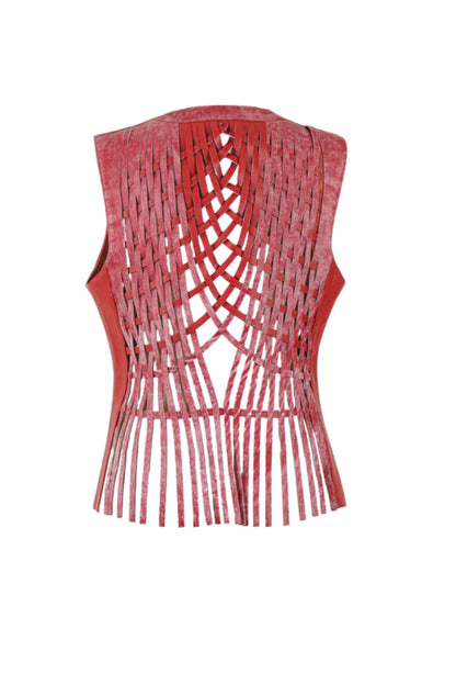 Attalea Leather Vest II Red