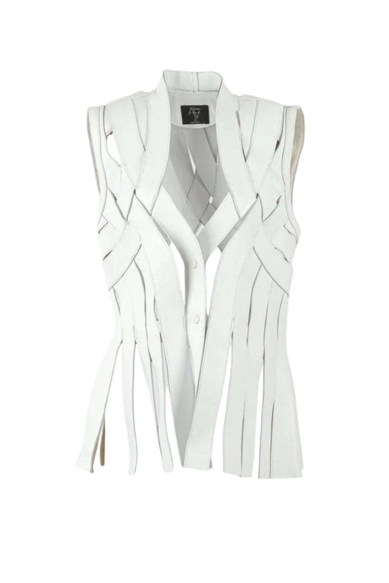 Brianna Leather Vest White