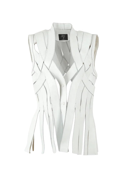 Brianna Leather Vest White