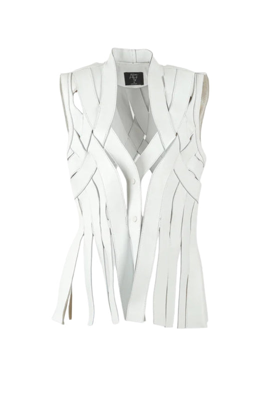 Brianna Leather Vest White