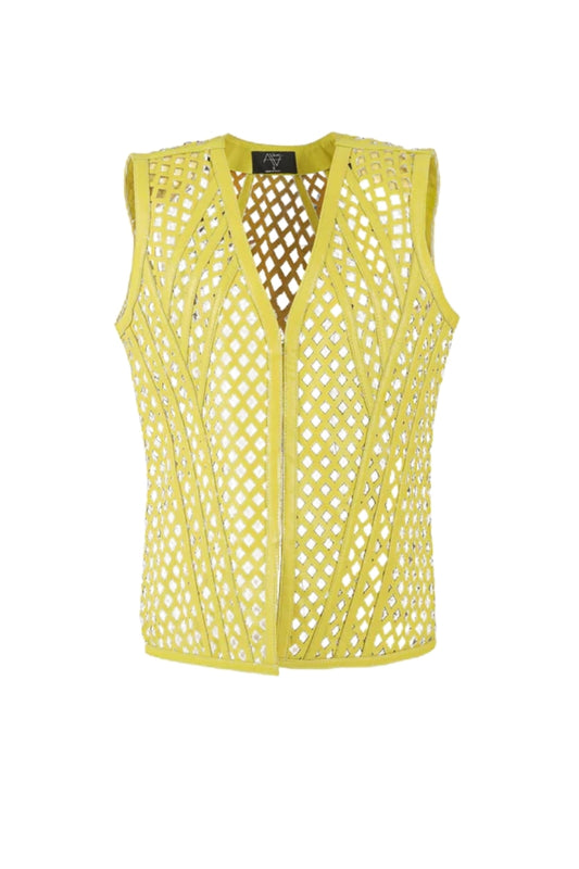 Aurelia Leather Vest Yellow