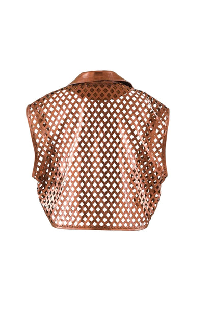 Kayden Leather Vest Burnt Copper