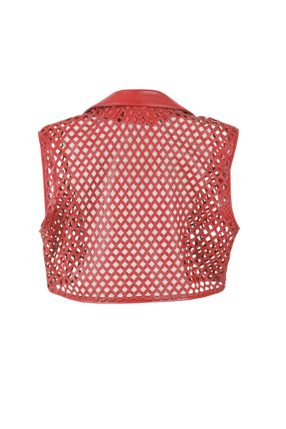 Kayden Leather Vest Red