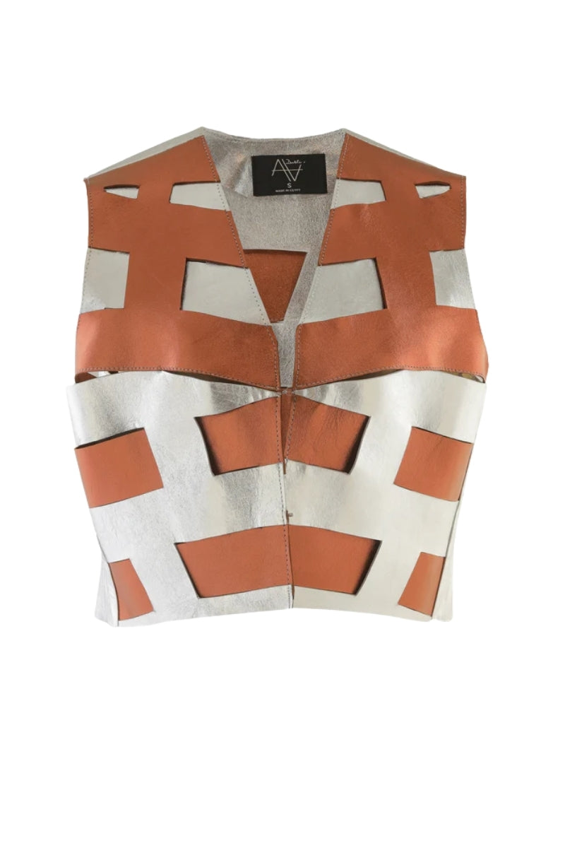 Aiden Leather Vest Burnt Copper