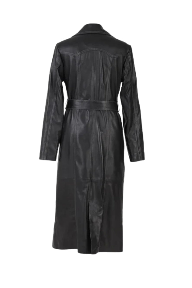 Zinnia Leather Coat Black