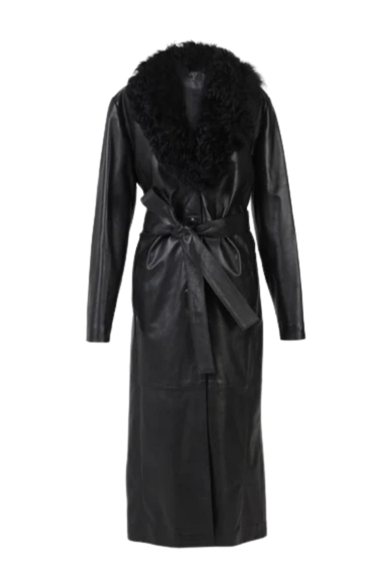 Dominic Leather Coat Black