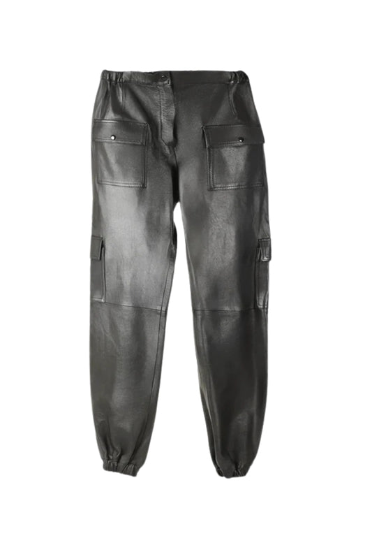 Tempest Leather Cargo Joggers Black