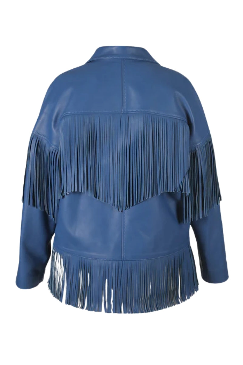 Pyrus Leather Jacket Navy Blue