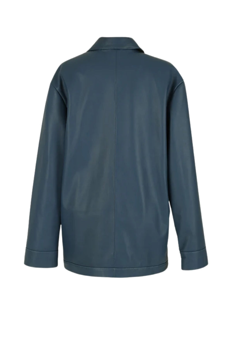 Karri Leather Jacket Navy Blue