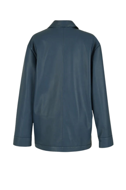 Karri Leather Jacket Navy Blue