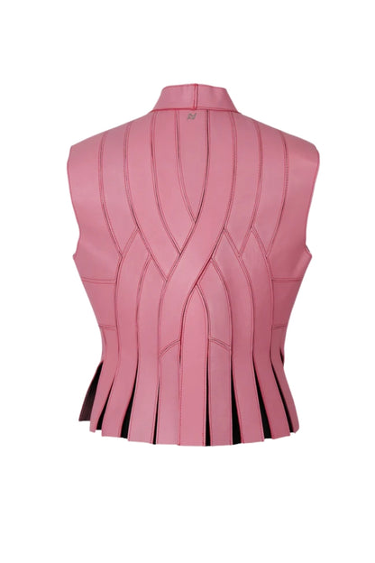 Brianna II Leather Vest Blush Pink