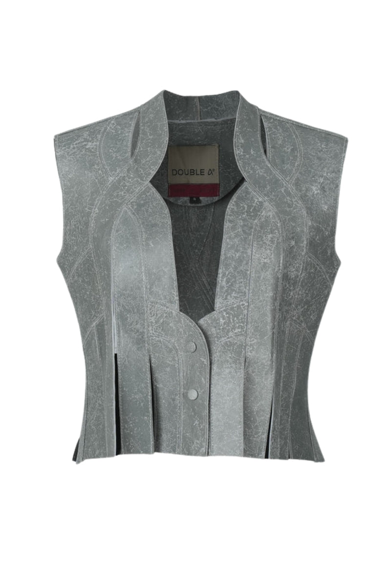 Brianna II Leather Vest Grey