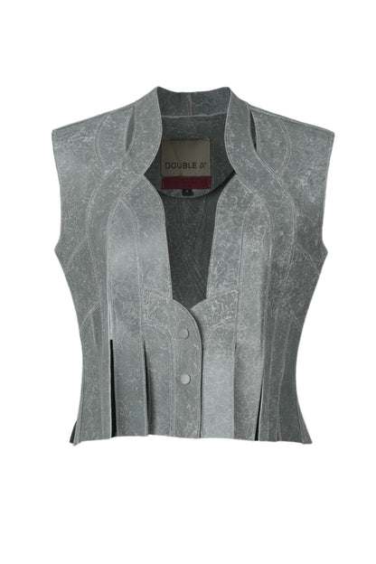 Brianna II Leather Vest Grey