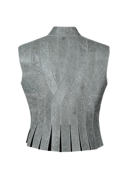 Brianna II Leather Vest Grey