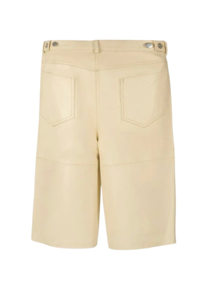 Callie Leather Bermuda Shorts Butter Yellow