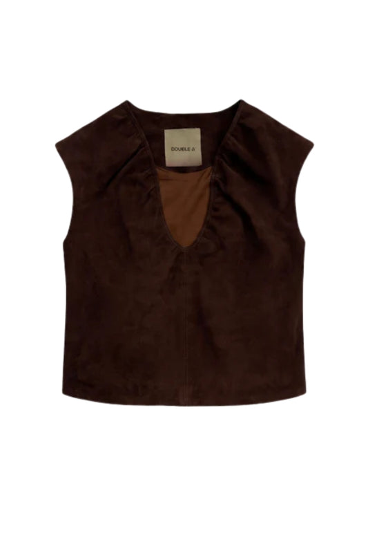Fiona Suede Top Brown