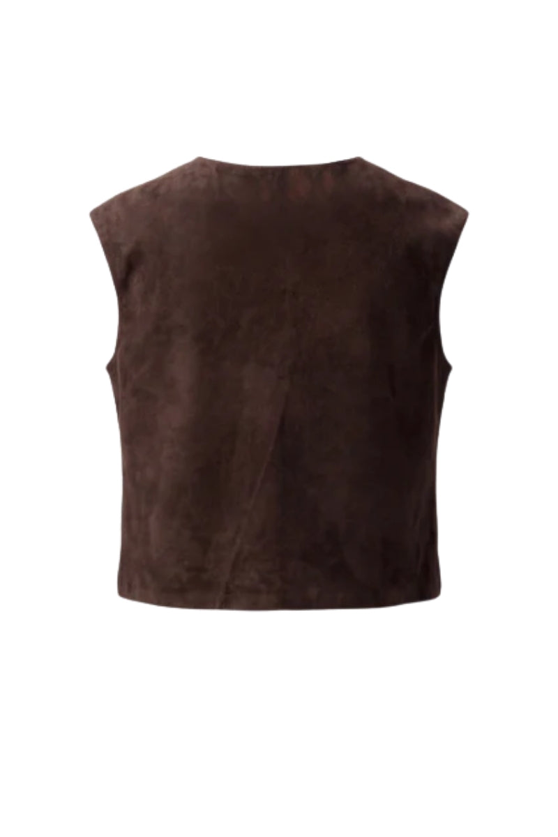Fiona Suede Top Brown