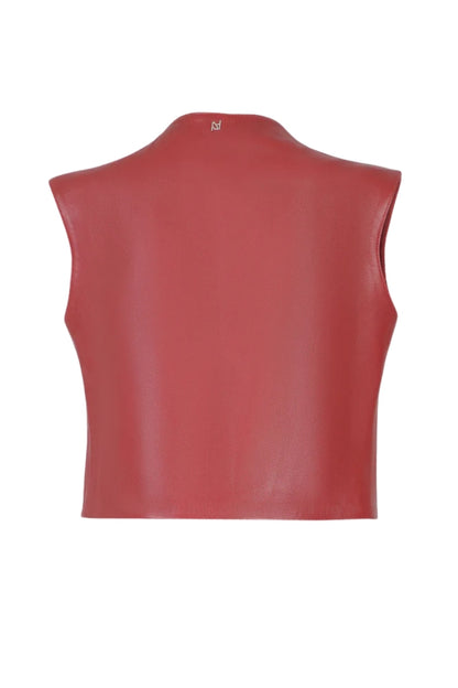 Fiona Leather Top Red