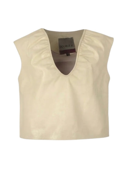 Fiona Leather Top Butter Yellow